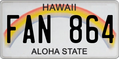 HI license plate FAN864