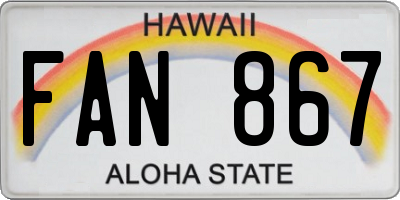 HI license plate FAN867