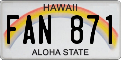 HI license plate FAN871