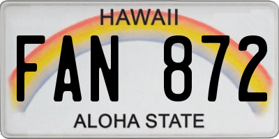 HI license plate FAN872