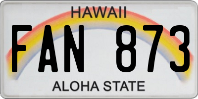 HI license plate FAN873