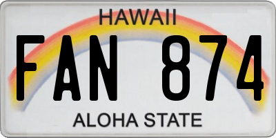 HI license plate FAN874