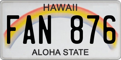 HI license plate FAN876
