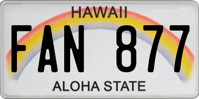 HI license plate FAN877