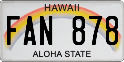 HI license plate FAN878