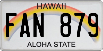 HI license plate FAN879