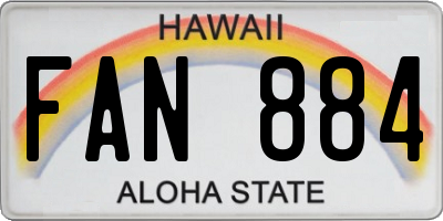 HI license plate FAN884