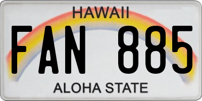 HI license plate FAN885