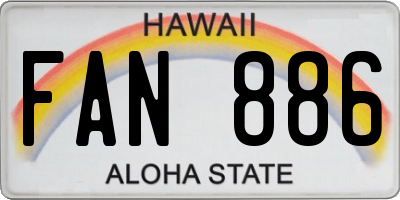 HI license plate FAN886