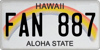 HI license plate FAN887