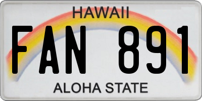 HI license plate FAN891