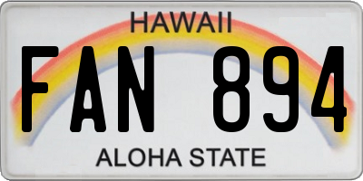 HI license plate FAN894