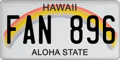 HI license plate FAN896