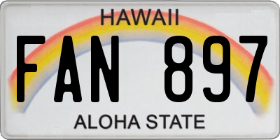 HI license plate FAN897