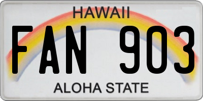 HI license plate FAN903