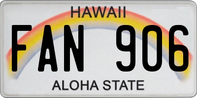 HI license plate FAN906