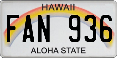 HI license plate FAN936
