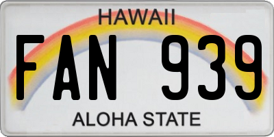 HI license plate FAN939