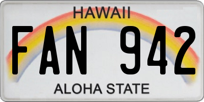 HI license plate FAN942