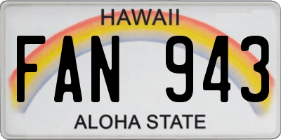 HI license plate FAN943