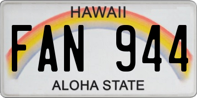 HI license plate FAN944