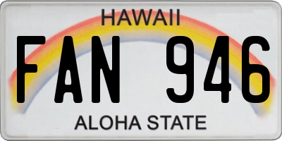 HI license plate FAN946