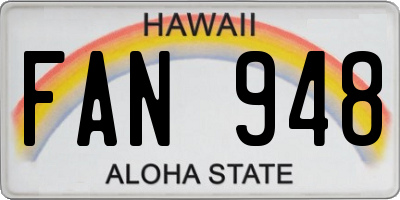 HI license plate FAN948
