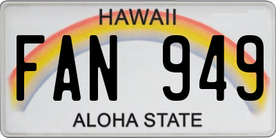 HI license plate FAN949