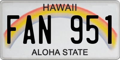 HI license plate FAN951