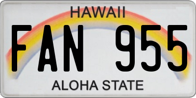 HI license plate FAN955