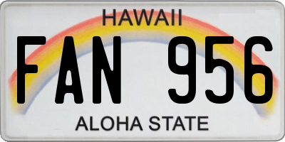 HI license plate FAN956