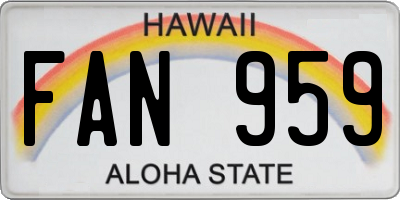 HI license plate FAN959