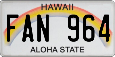 HI license plate FAN964