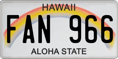 HI license plate FAN966