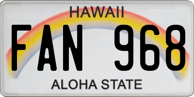 HI license plate FAN968