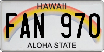 HI license plate FAN970