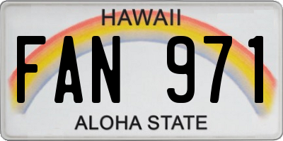 HI license plate FAN971