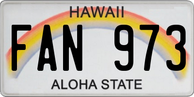 HI license plate FAN973