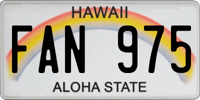 HI license plate FAN975