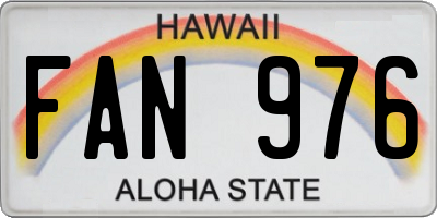 HI license plate FAN976