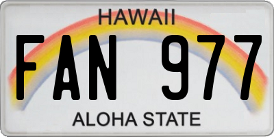 HI license plate FAN977