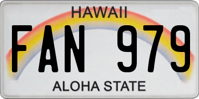 HI license plate FAN979