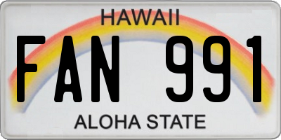 HI license plate FAN991