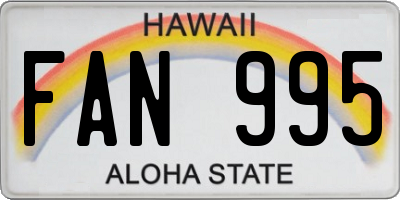 HI license plate FAN995