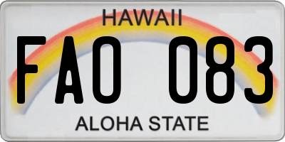 HI license plate FAO083