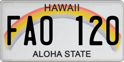 HI license plate FAO120