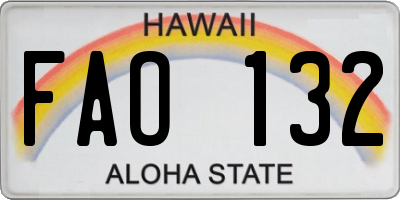 HI license plate FAO132