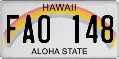 HI license plate FAO148