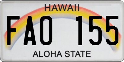 HI license plate FAO155