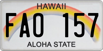 HI license plate FAO157